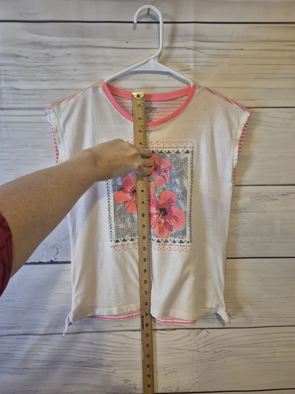OshKosh B'gosh White Tee with Pink Floral Print